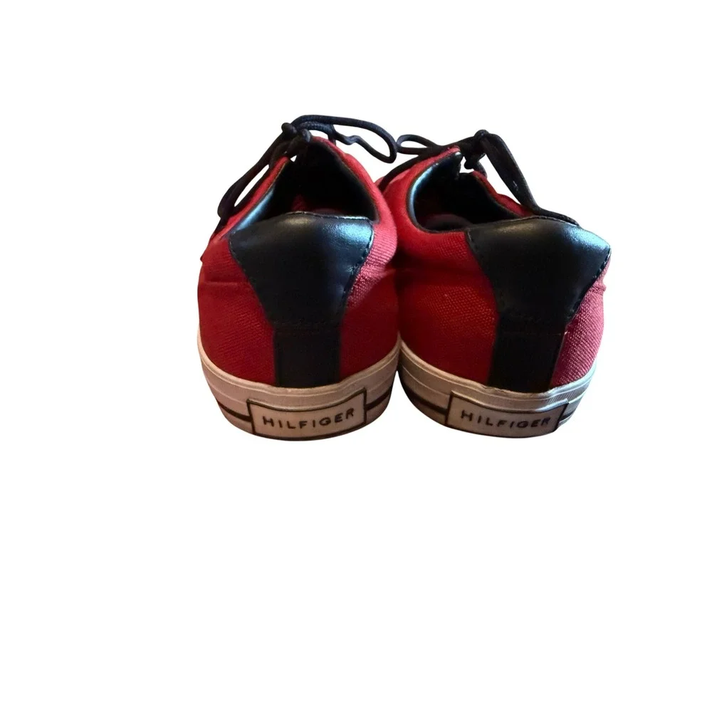 Tommy Hilfiger Men's Red Canvas Lace Up Casual Sneakers Shoes‎ Size
